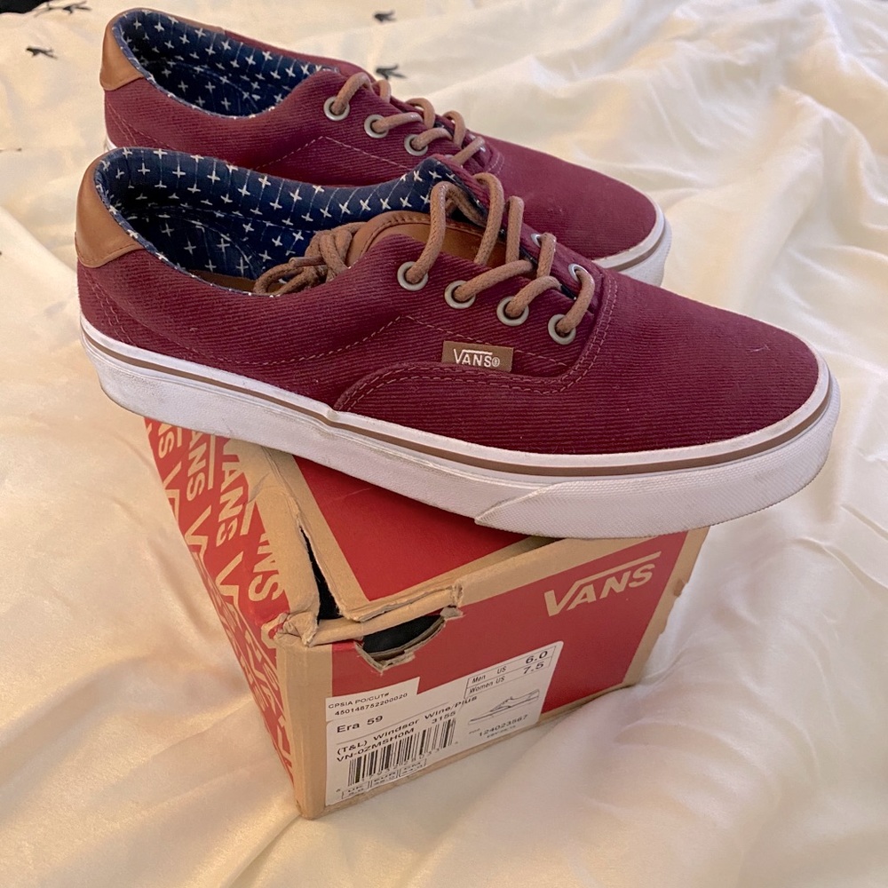 Burgundy Vans Sneakers